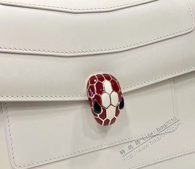 Bvlgari女包 寶格麗雙層新品撞色 Serpenti Forever肩包 大號小牛皮鏈條女包  fyd1551